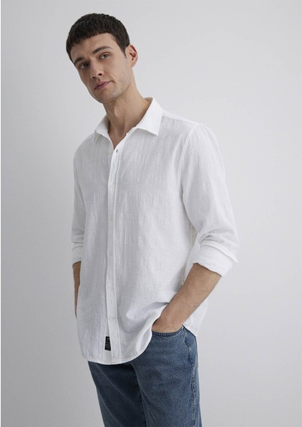Slim Kırık Beyaz Erkek Gömlek M0211548-70057