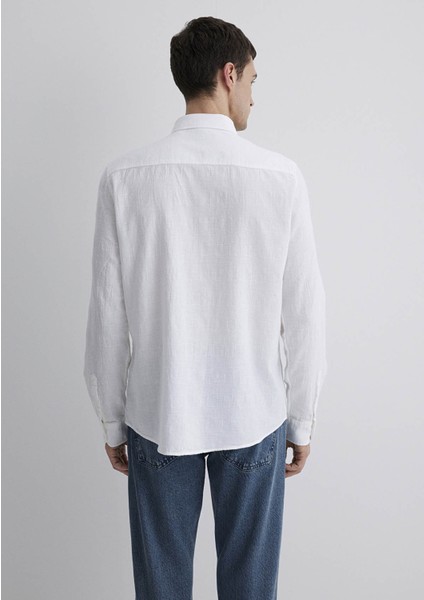 Slim Kırık Beyaz Erkek Gömlek M0211548-70057 indirimleri