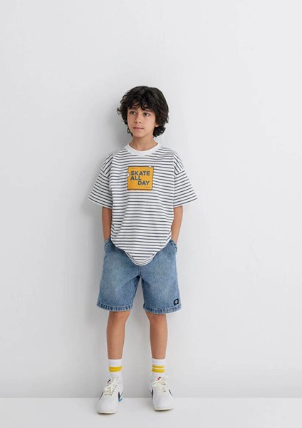 Skate All Day Baskılı Gri Erkek Çocuk T-Shirt M6610263-89187