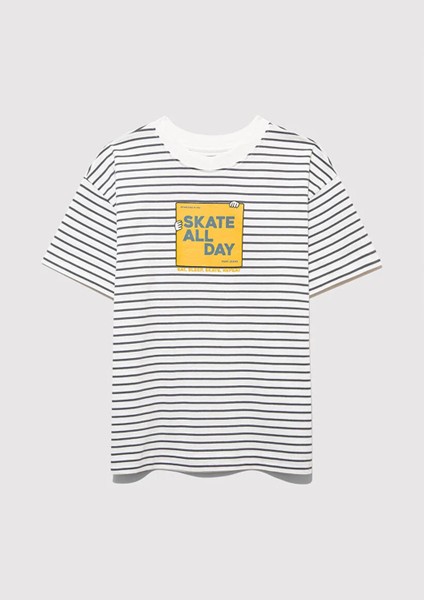Skate All Day Baskılı Gri Erkek Çocuk T-Shirt M6610263-89187 modelleri