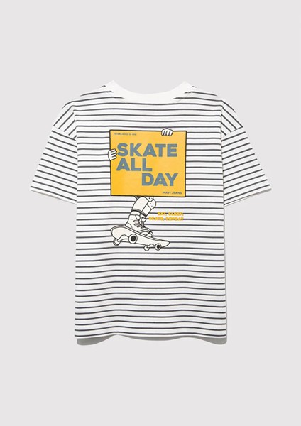 Skate All Day Baskılı Gri Erkek Çocuk T-Shirt M6610263-89187 fırsatları