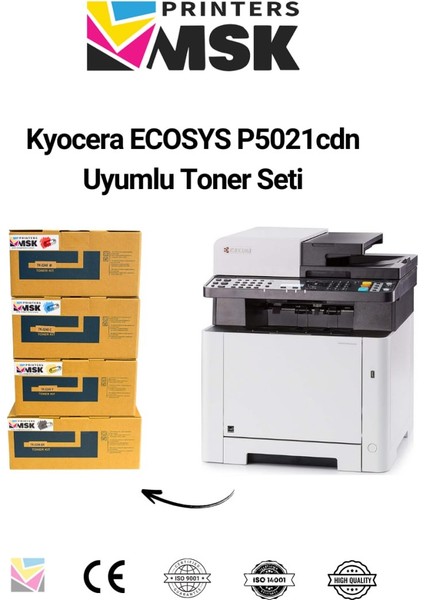 Kyocera Ecosys P5021CDN Uyumlu Toner Seti