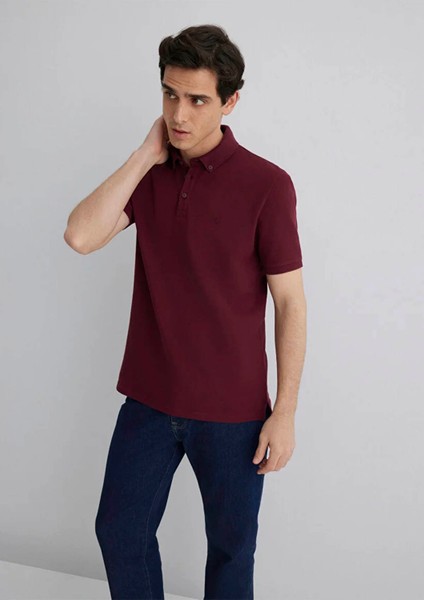 Slim Bordo Erkek Polo Yaka T-Shirt M063247-70394