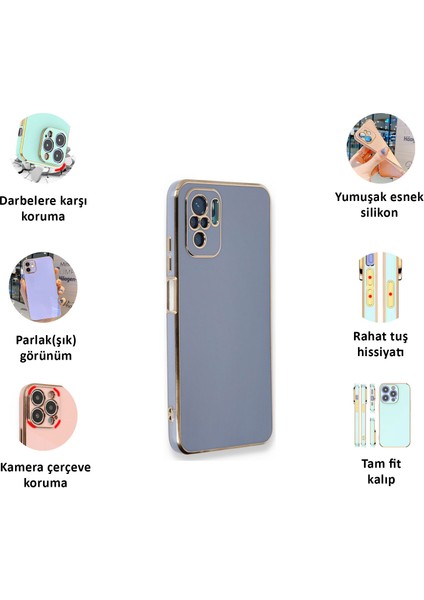 Xiaomi Redmi Note 10/note 10S Kılıf Kenar Detaylı Yumuşak Parlak Silikon
