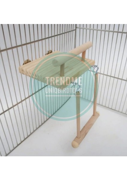 Trendme Ahşap Salıncaklı Kuş Kafesi Salıncaklı Oyun Parkuru