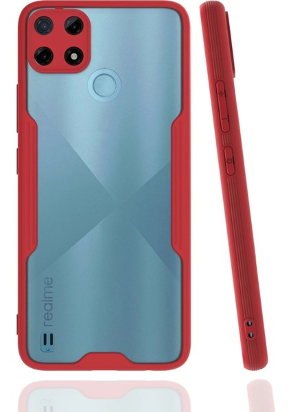 Realme C25Y Kılıf Platin Silikon - Kırmızı Ynsmr