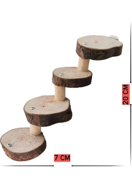 Trendme Kafes Içi Doğal Ahşap 4 Basamaklı Hamster ve Kuş Merdiveni fiyatları