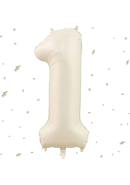 1 Yaş Bej Renk Folyo Balon 34 Inc 86 cm