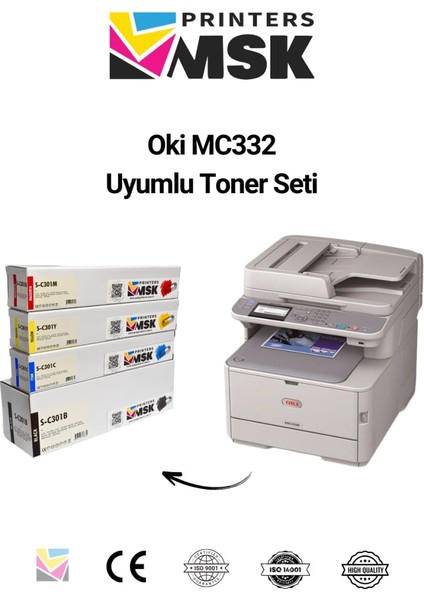 Oki MC332 Uyumlu Toner Seti