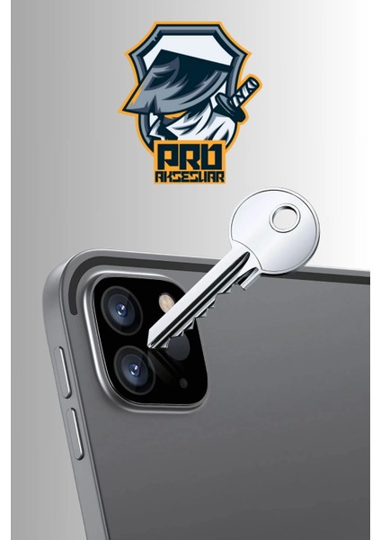 Apple iPad PRO11/13 2024, Pro 12.9/11 Inch (2022/2021/2020) Siyah Çerçeveli Lens Koruma Parlak Renkli Kamera Koruyucu 0.5mm Ince Cam 3D Kamera Cam