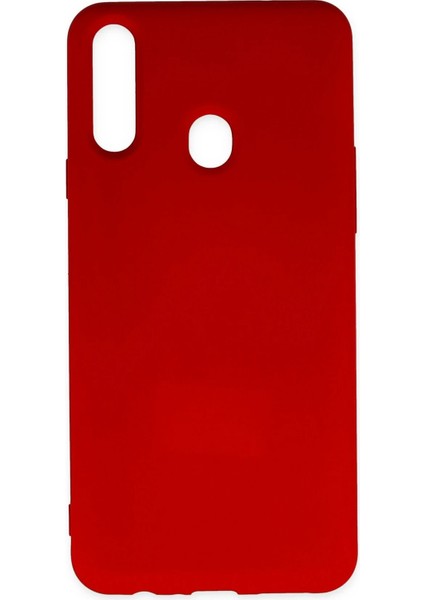 Samsung Galaxy A20S Kılıf Nano Içi Kadife Silikon - Kırmızı Ynsmr