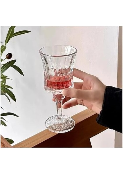 Kristal Kadeh Seti - 200 ml Zarif Desenli Bardak, Su ve Şerbet Kadehi, Dt ve Günlük Kullanım Için Şık Tasarım