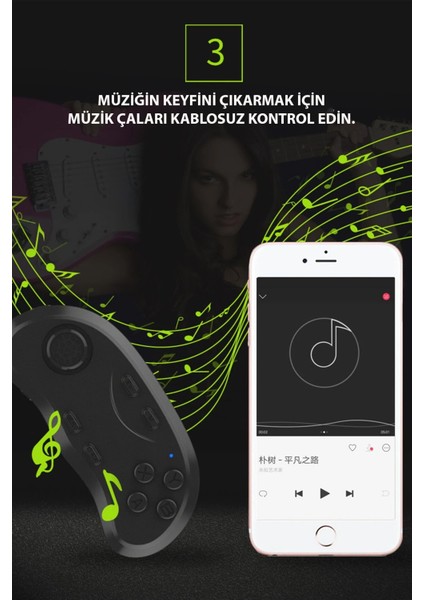 Shinecon SC-B01 Sanal Gerçeklik Gözlüğü Kumandası - Siyah Ynsmr