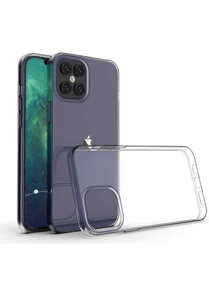 iPhone 12 Pro Max Uyumlu Fyg Süper Silikon Kapak-Renksiz