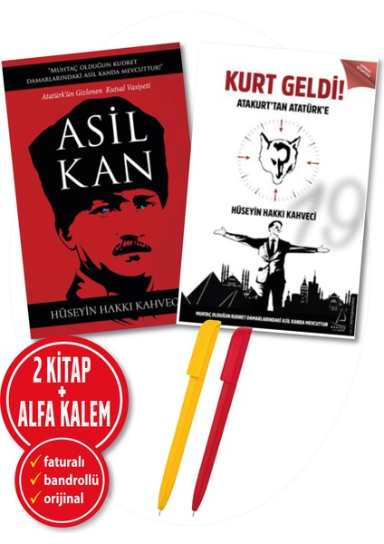Alfa Kalem+ Hüseyin Hakkı Kahveci 2 Kitap (Kurt Geldi+Asil Kan)-Yeni Destek Kitap-Araştırma-Inceleme