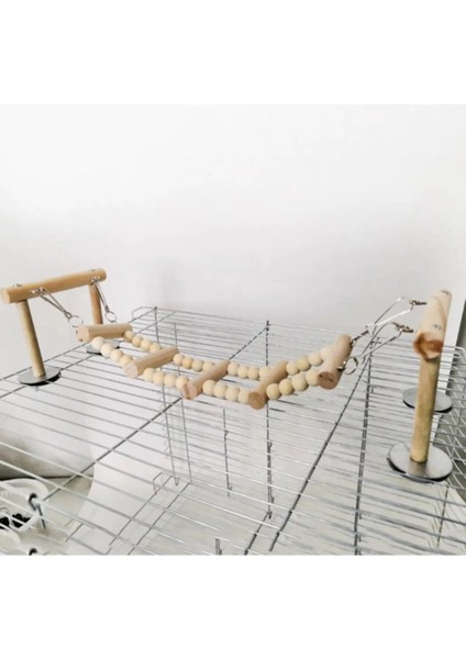 Trendme Ahşap Merdivenli Kuş Kafes Üstü Oyun Parkuru fiyatları