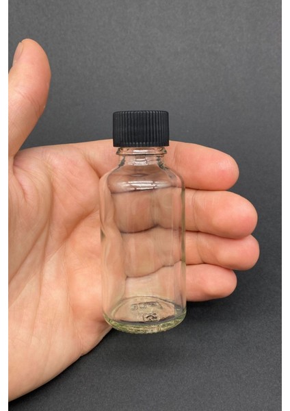 6 Adet Şeffaf Cam Shot Şişesi Sızdırmaz Siyah Plastik Kapaklı Kolonya Koku Süs Çok Amaçlı Şişe 30ML indirimleri