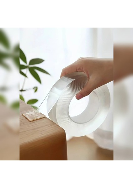 Duvara Tablo Albüm Obje Dekor Asmak Için Iz Bırakmaz Çift Taraflı Nano Bant 1 mt Güçlü Yapıştırıcı