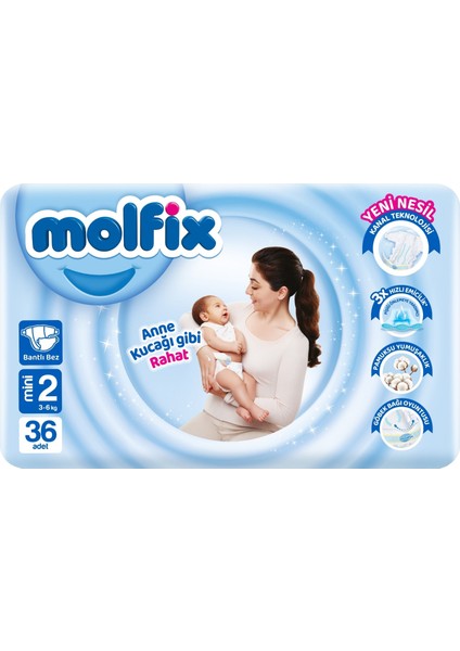 Bebek Bezi Beden:2 (3-6kg) Mini 180 Adet Jumbo Mega Pk
