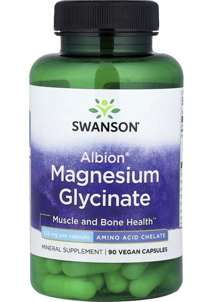Albion Magnesium(Magnezyum) Glycinate, 133 mg , 90 Vegan Caps