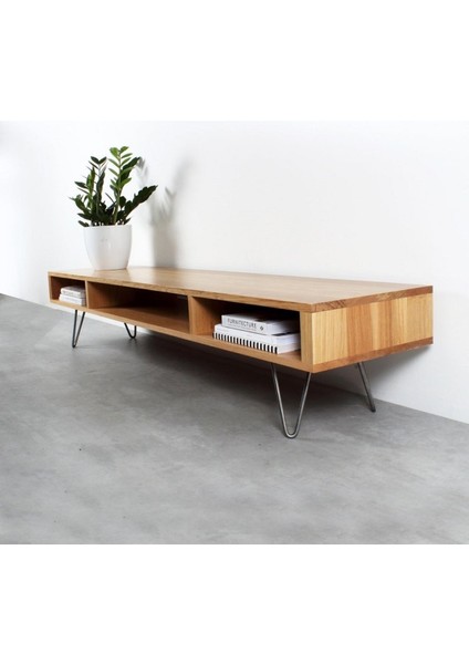 Oak Bölmeli Doğal Ahşap Masif Panel Tv Ünitesi fiyatları
