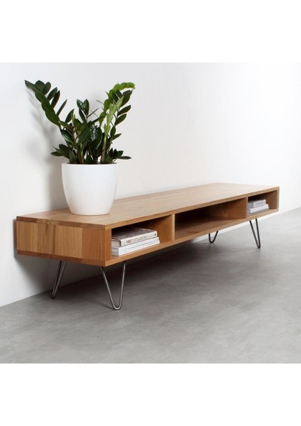 Oak Bölmeli Doğal Ahşap Masif Panel Tv Ünitesi modelleri