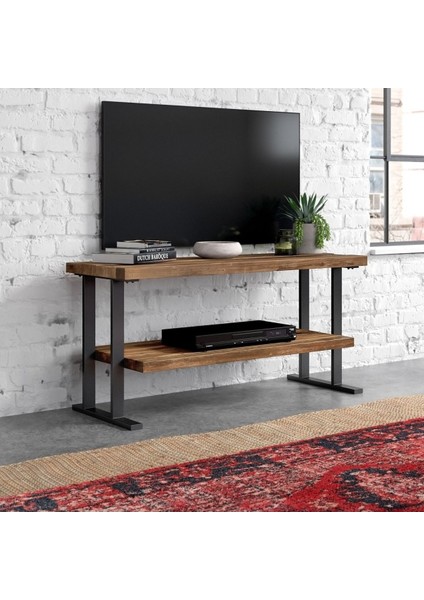 Vie Metal Ayaklı Doğal Ahşap Masif Panel Tv Ünitesi modelleri