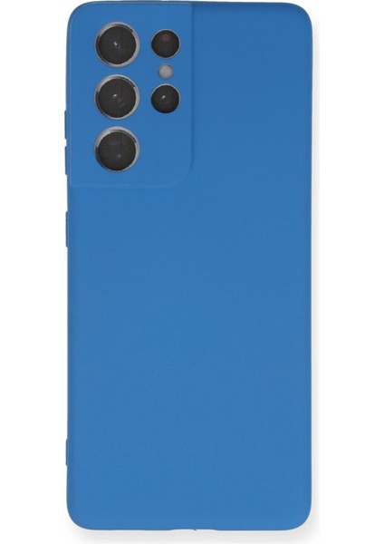 Samsung Galaxy S21 Ultra Kılıf Nano Içi Kadife Silikon - Mavi Ynsmr
