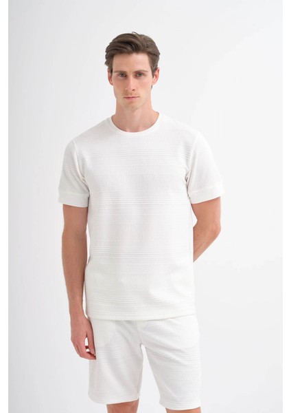 Bisiklet Yaka Ekru Erkek T-Shirt 4207 fırsatları