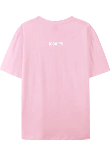 Unısex "brooklyn" Baskılı Pembe Tshirt