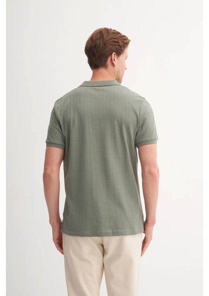 Polo Yaka Açık Haki Erkek T-Shirt 4120 fırsatları