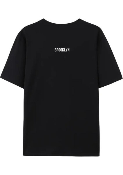 Unısex "brooklyn" Baskılı Siyah Tshirt