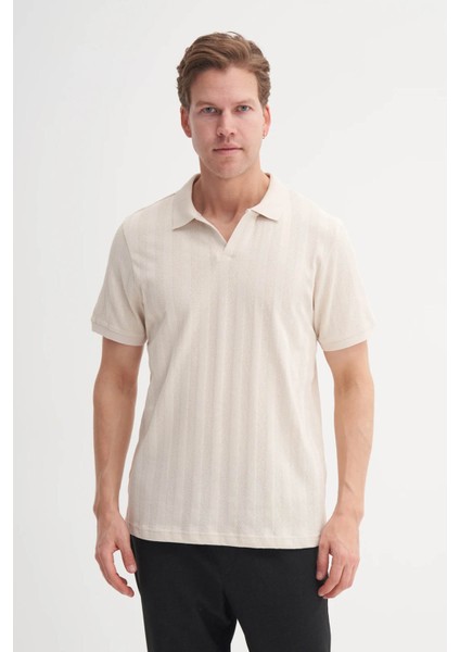 Bej Erkek Polo Yaka T-Shirt 4257 fiyatları