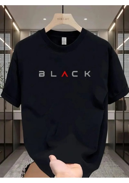 Unısex "black" Baskılı Siyah Oversize Tshirt