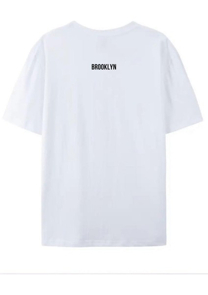 Unısex "brooklyn" Baskılı Beyaz Tshirt