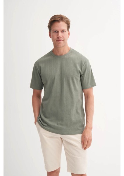 Bisiklet Yaka Açık Haki Erkek T-Shirt 4121 fiyatları