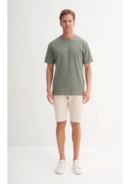 Bisiklet Yaka Açık Haki Erkek T-Shirt 4121 modelleri