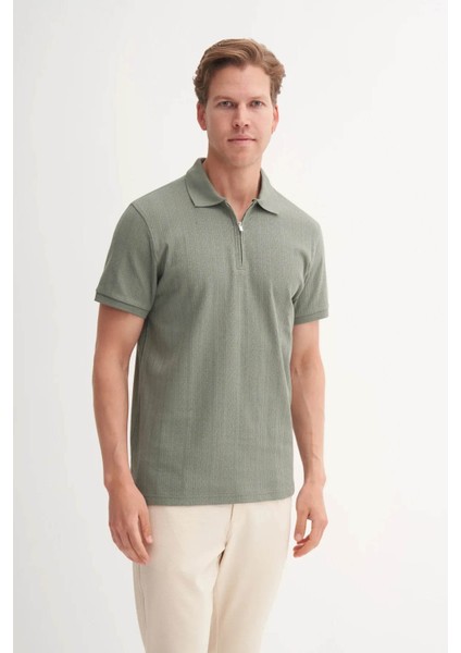 Polo Yaka Açık Haki Erkek T-Shirt 4122 fiyatları