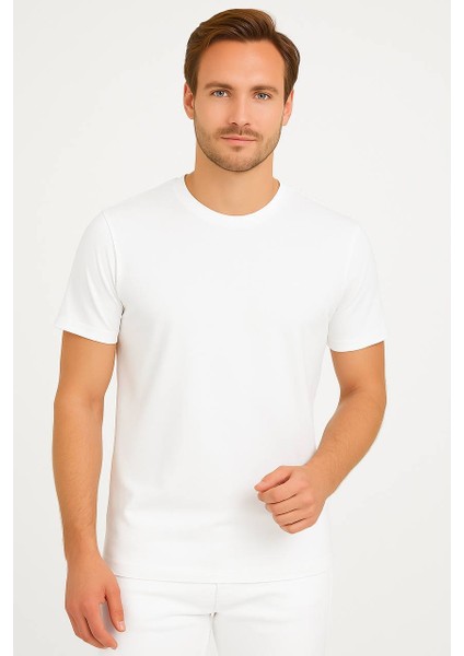 Larınna Unisex Slim Fit Dar Kesim Yumuşak Dokulu Siyah Bisiklet Yaka Basic Tişört Pamuklu