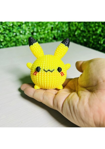 Pikachu Örgü Desenli Figür Pokemon Anime Manga Figür