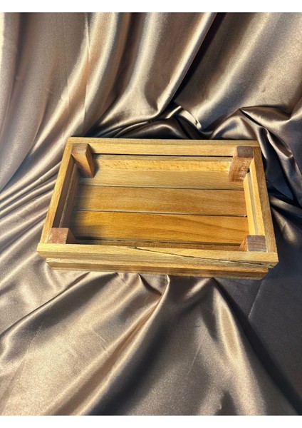 Ahşap Mini Kasa Sunumluk - Çok Amaçlı Saklama Kutusu | Dekoratif Banyo Mutfak Düzenleyici 26X17 cm