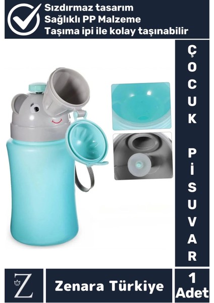 Premium Sağlıklı Pp Malzeme +2 Yaş Taşıma Ipli Tuvalet Eğitim Çocuk Lazımlık Sızdırmaz Pisuvar