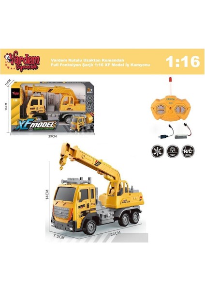 XF-789-110A-1A-3A-4A Kumandalı Şarjlı Iş Makinesi -Vardem fırsatları