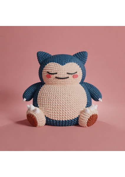 Snorlax Örgü Desenli Figür Pokemon Anime Manga Figür