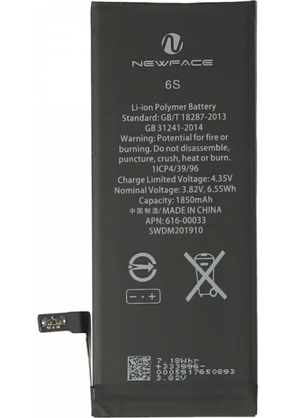 Apple iPhone 6s Uyumlu Batarya (1900MAH) Ynsmr