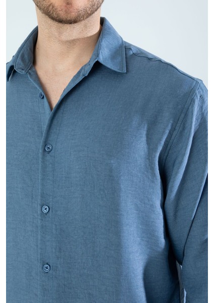 Mevsimlik Keten Dokulu Bol Kalıp Uzun Kollu Oversize Erkek Gömlek fiyatları