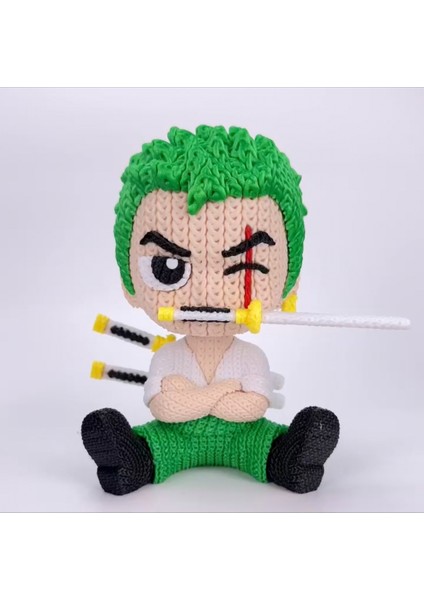 Zoro Örgü Desenli Figür One Piece Anime Manga Figür