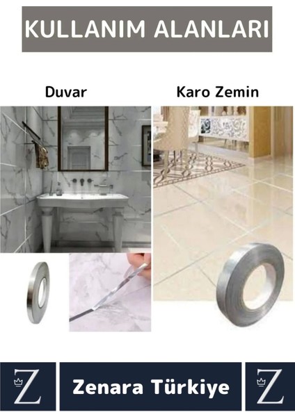 Premium Güçlü Kendinden Yapışkanlı Su Geçirmez Fayans Arası Şerit Derz Bant 0.5 cm x 50 Metre