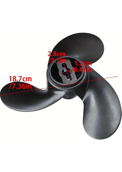 1 Adet Pervane 7.4 x 5.7 Deniz Pervanesi Alüminyum Alaşımlı Nissan Tohatsu Evinrude Johnson 2.2-3.3hp R Dönüş Siyah 3 Bıçaklı fırsatları