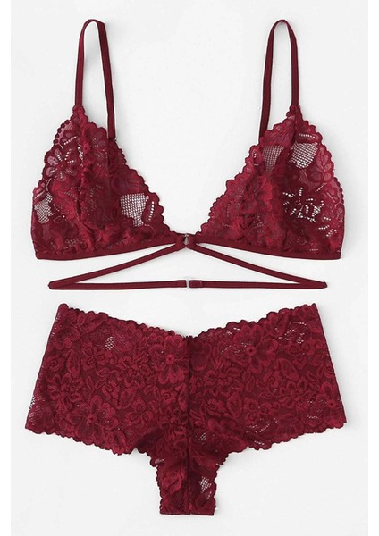 Kadın Bordo Özel Şık Sütyen Külot Takımı
